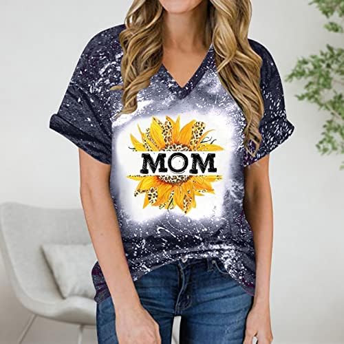 Тениски на Ден на Майката, за Жени, Скъпа Бейзболна Празнична Блуза за Мама, Лятна Туника с Равенство-Боя, Топ с Къс Ръкав