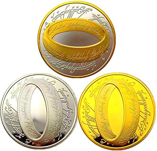 Възпоменателни Монети Властелинът на Пръстените със сребърно покритие Възпоменателни монети Щастливи монети с Футляром