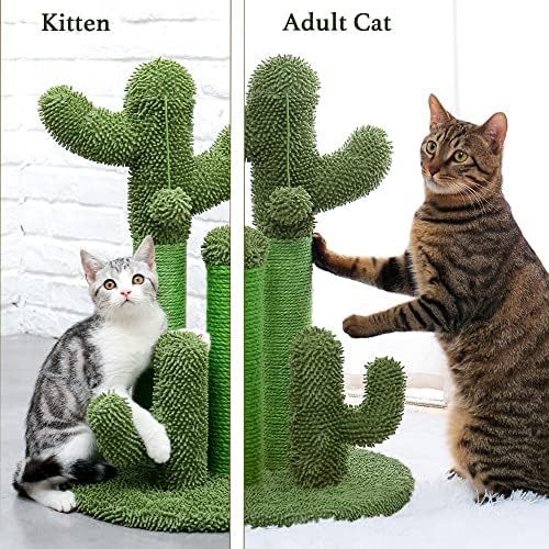 HOUKAI M/L Когтеточка за котки с кактусом с сизалевой въже, Когтеточка за котки с Кактусом, за млади и възрастни котки, играчка