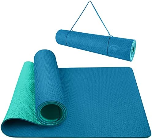 Килимче за йога IUGA с Неплъзгащи текстурирана повърхност, Екологично Чист килимче за йога с каишка за носене на ръка, Дебела