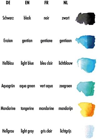 Комплект маркери за акварельных четки Marabu - Акварели химикалки 12 Цвята, двоен накрайник с мека четка - Професионални