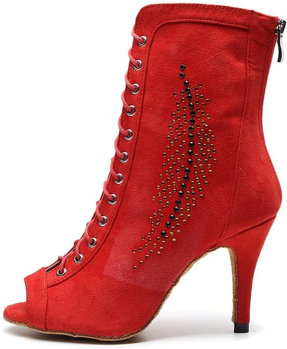 AOQUNFS/ Танцови Обувки с отворени пръсти; Дамски Обувки за Латино Танци балната зала на Високи Токчета; Обувки за Практикуване