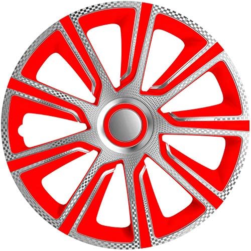 Gorecki J14536 Комплект покривала за колелата J-Tec Верон 14-инчов сребрист/червен/от въглеродни влакна-Look