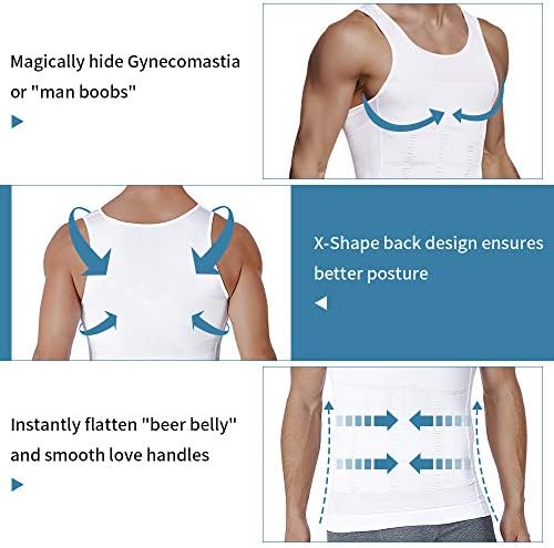 Компресия Ризи GSKS за Мъже Body Shaper, Ризи За Отслабване, Коригиращото Бельо с цип