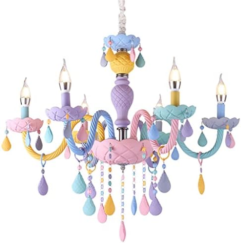 XDCHLK Многоцветное Стъкло Кристален Свещ Полилей Лампи Детска Стая, Спалня Момиче Принцеса на Тестени изделия Светлини