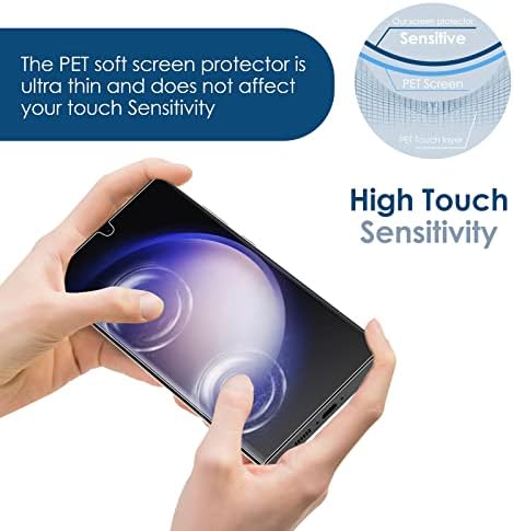 Защитно фолио Simpeak 3 + 1 опаковка, която е съвместима с Samsung Galaxy S23 Ultra 5G 6,8 [без стъкло], HD Прозрачен, Аксесоари