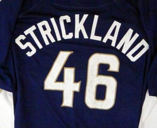 2007 San Diego Padres Scott Strickland 46 Освободени тениска Navy Jersey BP 361 - Използваните в играта тениски MLB