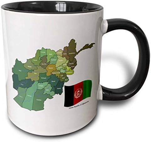 3 Покажи на картата и флаг на Ислямска Република Афганистан с посочване на всички провинции, в два цвята чаша,