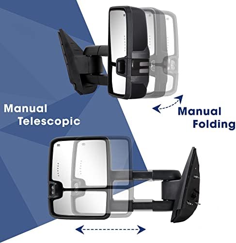 Задната Буксировочное огледалото, за 2007-2014 Chevy Silverado GMC Sierra теглещи превозни Огледала с регулируема мощност Отоплява