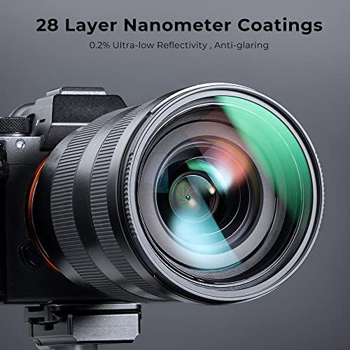 K& F Concept 77 мм Кръгъл Поляризационен филтър и комплект филтри за защита от uv MC (2 бр) с горна и долна капачка на обектива, 28 Многослойни покрития, набор от HD CPL /UV-филтри з?