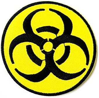 Знак за Биологична опасност Знак за Опасност Отрова Токсично Предупреждение Апликация с Логото на Бродирани Пришитая
