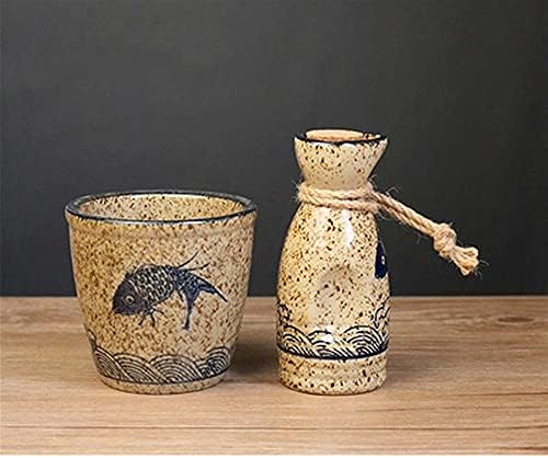 Набор От Саке Японски Подаръци 5 Бр. Традиционен Японски Комплект Чаши За Саке и подобни Ръчно рисувани Дизайн Порцеланова