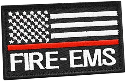 Американски EMS Пожаро-Спасителен Тънка Червена Линия 2x3,25 Флаг на САЩ Лекар, Пожарникар морала на Кука, Шапка Кръпка