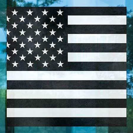 CGSignLab | Черно-бял американски флаг -Площад Прозрачен Прозорец стикер | 16 x 16