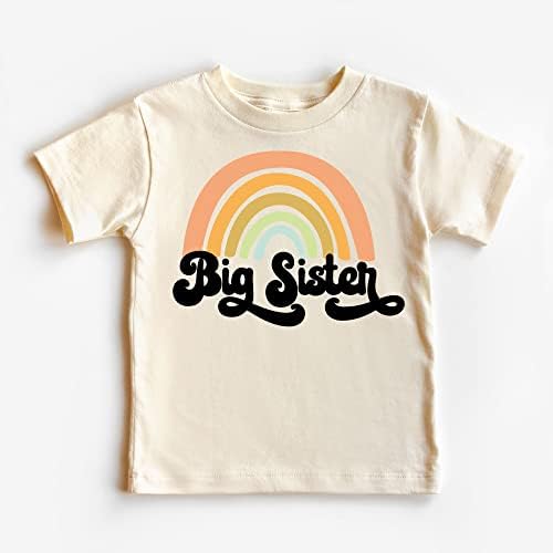 Ретро Розова Тениска с Обявяването на най-Високата Сестра и Сестра за Малки момичета и малки деца, Дрехи за Братя и Сестри
