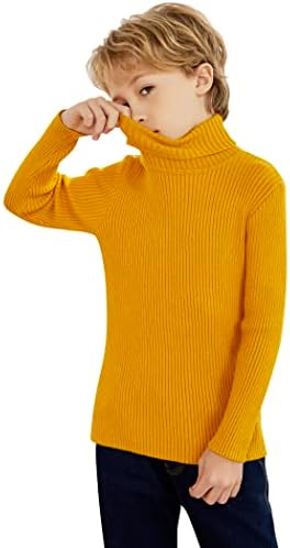 Вязаный Пуловер с висока воротом в рубчик Boyoo Boy ' s, Оборудвана Пуловер, Пуловер за деца 4-13 Години