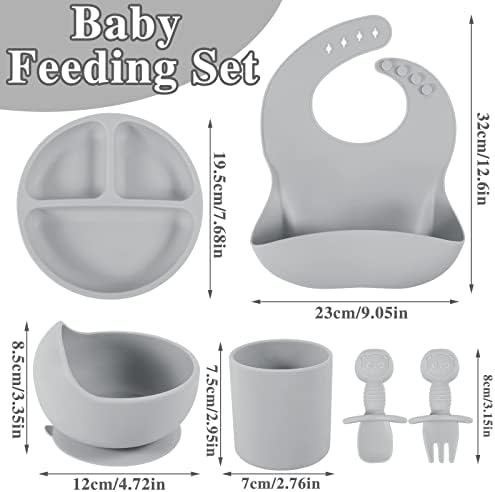 6 Опаковки Силиконов комплект За Хранене на бебето, Led уреди за Отбиване на бебето от гърдите си, с Вендузата,