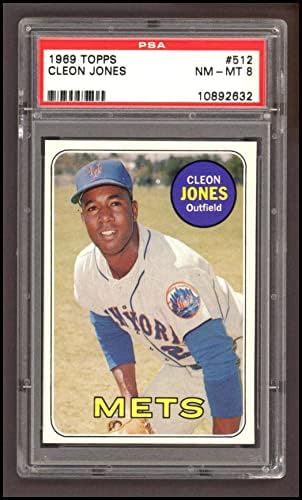 1969 Topps # 512 Клеон Джоунс Ню Йорк Метс (Бейзболна картичка) PSA PSA 8.00 Метс