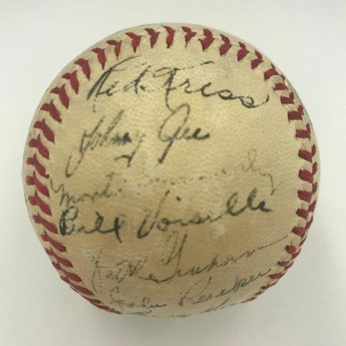 Екипът на Ница Ню Йорк Джайентс 1946 година Подписа бейзболен договор с Ърни Ломбарди 24 Sigs JSA COA - Бейзболни