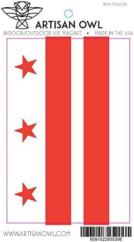Магнит с флага на Вашингтон, окръг Колумбия, ръчно Бухал, за автомобилна броня - 4x6, всички сезони магнит