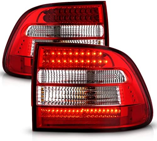 Двойката задни светлини AmeriLite Red LED Clear За suv Porsche Cayenne - От страна на водача И пътника