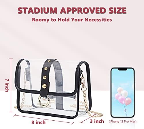 Одобрен Стадион Прозрачна Чанта KUI WAN, Прозрачна Чанта за жени, Прозрачна Чанта през Рамо за спортно събитие,