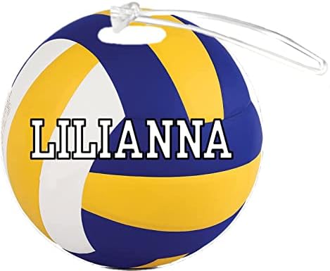 Волейболно етикет Lilianna Адаптивни 4-Инчов Подсилена Пластмаса Етикет За Багаж чанта С добавянето на всички номера или