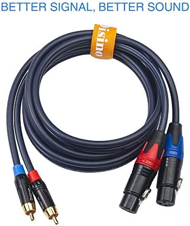 Disino Двойно-Женски кабел XLR-Dual RCA, Тежкотоварни 2-XLR Женски-2 RCA/Щекер за телефон, жак за свързване на стереозвука