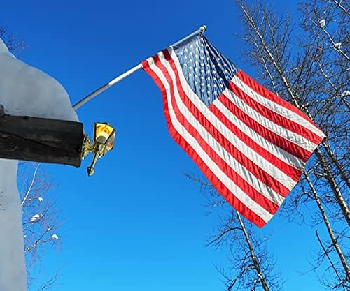 Ръкав с американски знамена 2x3 Фута, Ръкав с американския Флагштоком в стил банер, Сверхпрочный Здрав Найлонов ръкав с флага на сащ Отвън, Луксозни Бродирани Звезди