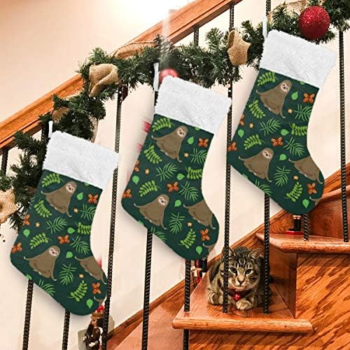 Коледни Чорапи ALAZA, Ленивцы, Занимаващи се с Йога, Класически Персонализирани Големи Чулочные Украса за Семейни