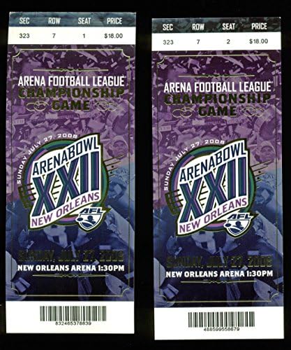 Двойката (2) продажба на Билети на Arena Football League 2008 Arena Bowl XXII Без подпис