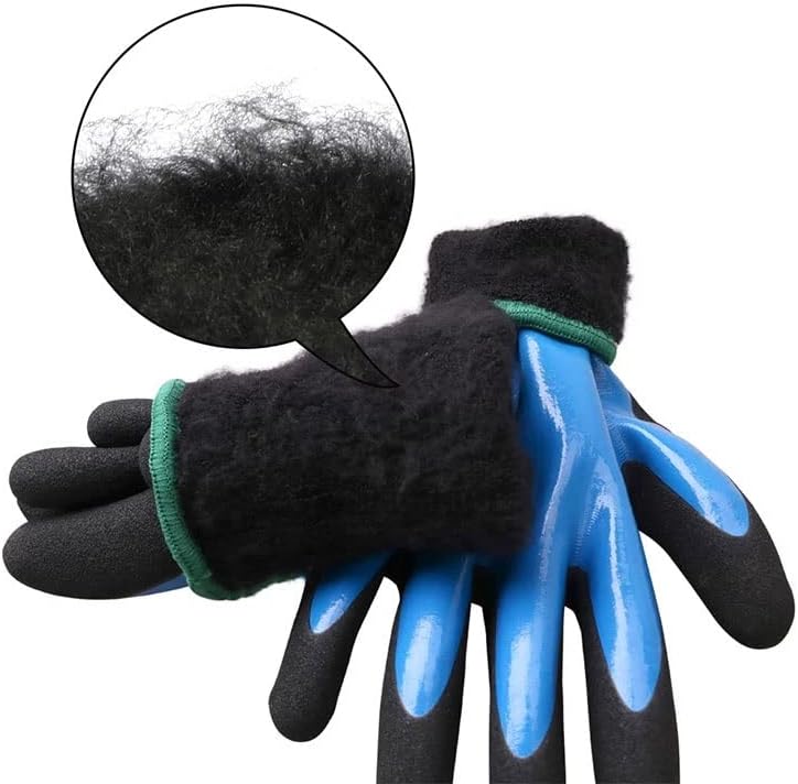 N/A Топли работни Ръкавици за зимата, водоустойчив, с двоен корпус, Топлинна Работни Ръкавици, Предпазни работни ръкавици, непромокаеми (Цвят: A Размер: M)