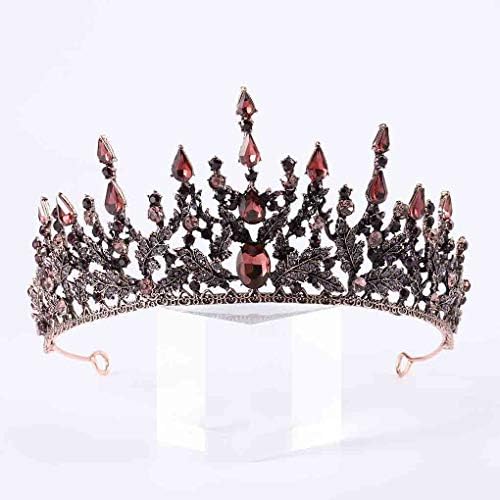 Olbye Лилава Сватба Корона Диадема В Бароков стил С Кристали, Crystal Crown, Превръзка на Главата, Кралски Корони и Диадеми