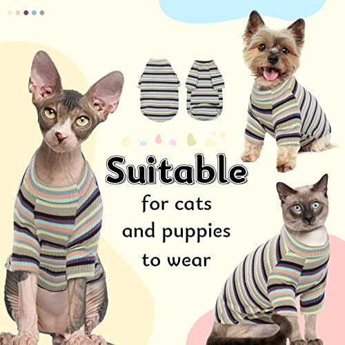 Риза за Бесшерстных котки OUOBOB Sphynx, Мека Облекло за Коте, Дишащи Памучни Ризи, Пуловер за домашни любимци,