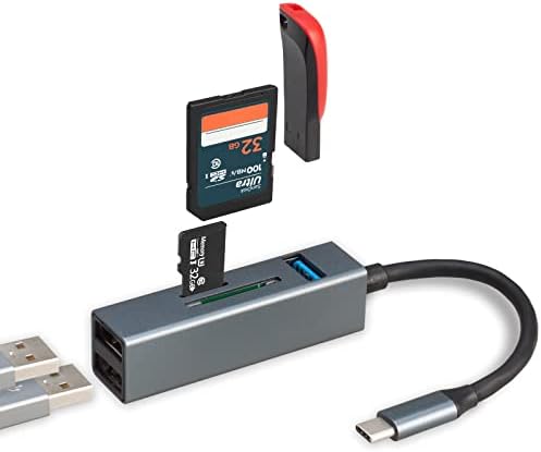 Четец за карти USB C SD, USB ХЪБ C, Устройство за четене на карти памет Micro SD Адаптер за четене на карти Type C на SD