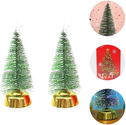 VALICLUD 2 бр. Мини Коледна Сизалевая коледната Елха е Изкуствена Настолна Коледно Дърво със светлини Мат Сизалевые