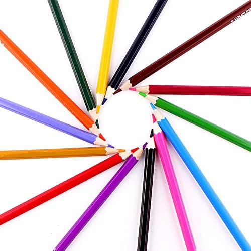 Цветни Моливи COCOMK Скица, Шестиугольные-Художествени Раскрашивающие Моливи за рисуване за Книжки за оцветяване за Възрастни (Цветни Моливи 12 цвята)