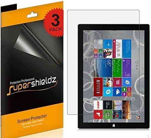 (3 опаковки) Защитно фолио Supershieldz, предназначена за Microsoft Surface Pro 3, High Definition Clear Shield (PET)