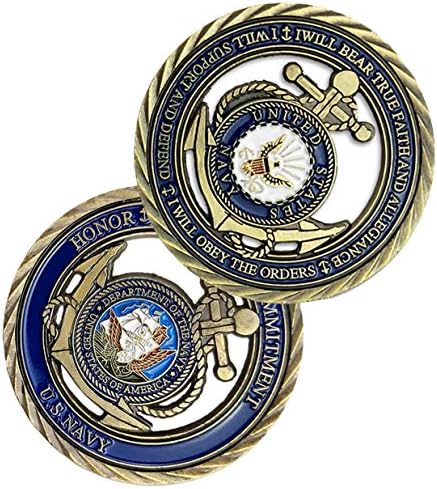 Patpaw Challenge Монети Основните ценности на Военноморските сили на САЩ Монети Занаяти Ветерани Подаръци за лоялни