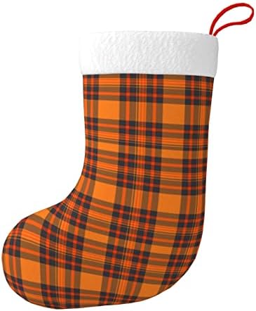 Коледни Чорапи Augenstern, Ден На Благодарността, Изпъстрен Тиква Оранжеви Двустранни Чорапи За Окачване На Камина.