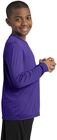 Спортна младежка тениска с дълъг ръкав PosiCharge Competitive Tek. YST350LS лилаво M