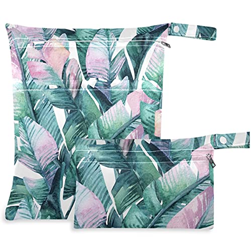 visesunny Модерна чанта от палмови листа, 2 бр., с джобове с цип, Моющаяся, Множество, Голям за Пътуване, плаж,