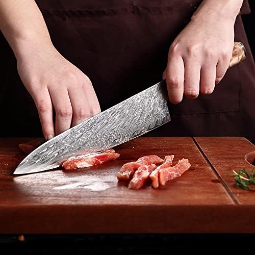 Дом и кухня /Кухня и трапезария /Кухненски прибори Японски Нож на главния готвач от Дамасской стомана VG10 За почистване