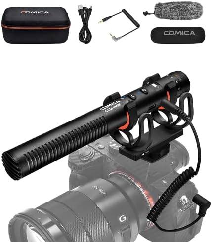 Микрофон-пушка Comica до cvm-VM20, Суперкардиоидный Микрофон за камери с амортизатором Rycote, Предното стъкло, Ветрогаситель,