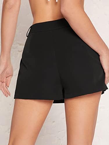 Дамски къси панталони ZARKL, Обикновена шорти Skort с наклонена джоб (Цвят: черен Размер: X-Small)