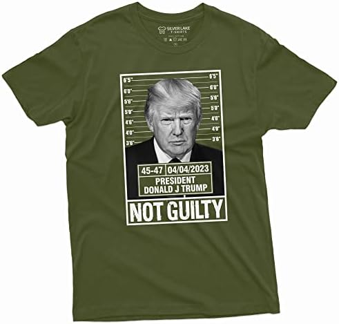 Тениска със снимка на полицай на Доналд Тръмп Не е виновен 45-47, Тениска с президента, Арест, Dj, Изборите в САЩ,