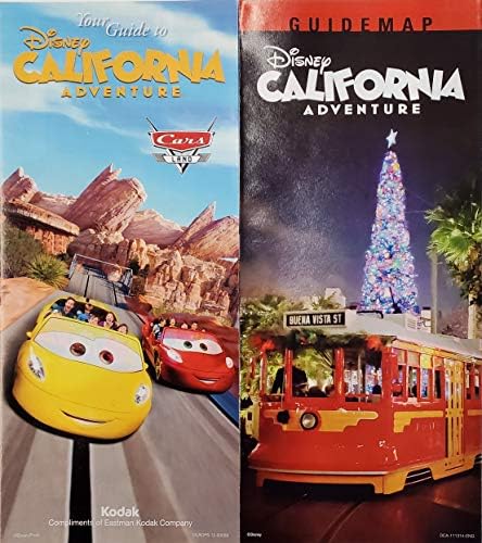 Комплект от 8 карти-пътеводители за парка Дисниленд с участието на калифорнийски приключения, фантастични машини, история