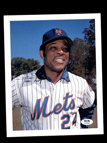 ДНК PSA Уили Мэйса С Автограф на Снимката 8x10 Метс - Снимки на MLB с автограф