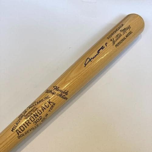 Уили Мейс Подписа Детска модел Бейзболна бита Adirondack JSA COA - Бейзболни бухалки MLB с Автограф