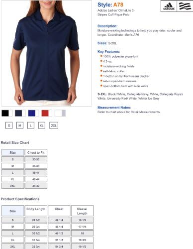 Дамска Спортна риза с къси ръкави Adidas Golf ClimaLite с белезници в 3 групи -